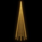 vidaXL Sapin de Noël sur mât de drapeau 310 LED Blanc chaud 300 cm