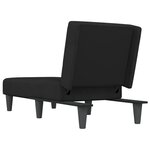 vidaXL Chaise longue noir velours