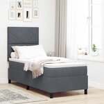 Lit Box Spring vidaXL avec Matelas & LED Gris Foncé 80x200 cm Velours
