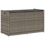 vidaXL Banc de rangement extérieur coussin gris 100 cm résine tressée