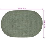 vidaXL Tapis de surface Vert olive 122 x 183 cm Jute
