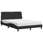 vidaXL Lit avec matelas noir 140x190 cm velours