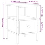 vidaXL Table de chevet chêne artisanal 34x36x50 cm bois d'ingénierie