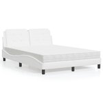 vidaXL Lit avec matelas blanc 140x190 cm similicuir