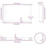 vidaXL Pieds de table basse en U  2 pièces  blanc  70 x (42-43) cm  acier