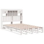 vidaXL Lit bibliothèque sans matelas blanc 135x190 cm bois pin massif