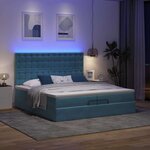 vidaXL Cadre de lit ottoman avec matelas bleu foncé 200x200 cm velours