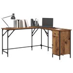 vidaXL Bureau Bois Ancien 141 x 141 x 75 cm Bois d'ingénierie