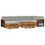 vidaXL Ensemble de canapés d'extérieur 7 pc Naturel et gris clair
