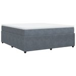 vidaXL Sommier à lattes de lit et matelas Gris foncé 180x200cm Velours
