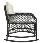 vidaXL Chaise à bascule de jardin avec coussins noir résine tressée