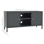 vidaXL Meuble TV Anthracite 105x35x52 cm Acier et verre
