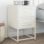 vidaXL Table de chevet blanc 36x39x60 5 cm acier