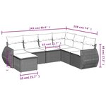 vidaXL Salon de jardin avec coussins 7 Pièces beige résine tressée