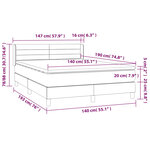 vidaXL Sommier à lattes de lit avec matelas Gris foncé 140x190cm Tissu