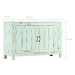 vidaXL Buffet Bleu clair 110x35x70 cm Bois de manguier massif