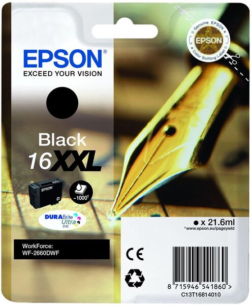 Cartouche d'encre epson stylo à plume 16 xxl (noir)