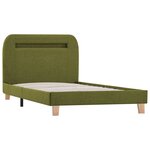 vidaXL Cadre de lit avec LED sans matelas vert tissu 90x200 cm