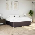 vidaXL Cadre de lit sans matelas marron foncé 200x200 cm tissu