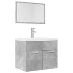 vidaXL Ensemble de meubles de salle de bain 2 Pièces gris béton