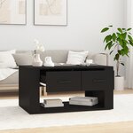 vidaXL Table basse Noir 80x50x40 cm Bois d'ingénierie