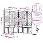 vidaXL Cache-pot de jardin 2 Pièces Gris 80 x 40 x 143 cm Acier