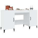 vidaXL Bureau Blanc brillant 140x50x75 cm Bois d'ingénierie