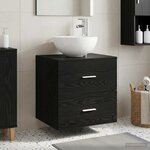 vidaXL Meuble lavabo mural Chêne noir 49 5 x 35 x 63 cm