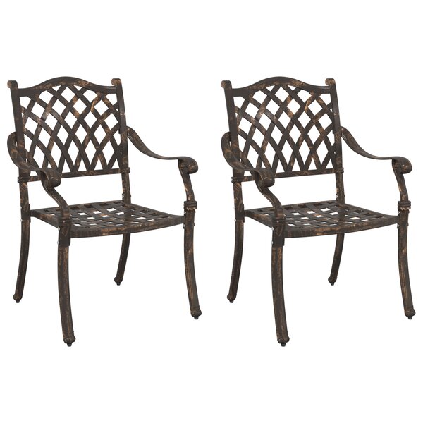 Fauteuils de jardin vidaXL 2 Pièces en aluminium bronze