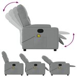 vidaXL Fauteuil de massage inclinable gris clair tissu