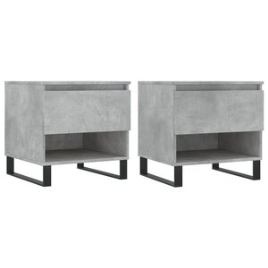 vidaXL Tables basses 2 Pièces gris béton 50x46x50 cm bois d'ingénierie