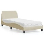 vidaXL Lit avec matelas crème 90x190 cm tissu
