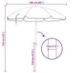 vidaXL Parasol de jardin avec mât en acier sable 180 cm
