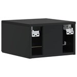 vidaXL Table d'appoint murale 2 pc Noir 34 5 x 33 x 20 cm