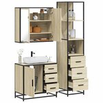 vidaXL Ensemble de meubles de salle de bain 3 Pièces chêne sonoma