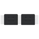 vidaXL Coussin de tête de lit Zadar noir et blanc 180 cm similicuir