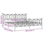 vidaXL Cadre de lit métal sans matelas et pied de lit blanc 200x200 cm