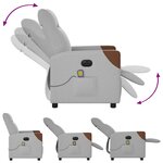 vidaXL Fauteuil de massage inclinable électrique gris nuage tissu