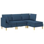vidaXL Canapé modulaire avec rangement 4 Pièces Bleu Tissu