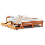 vidaXL Cadre de lit sans matelas cire marron 150x200cm bois pin massif