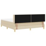 vidaXL Lit à ressorts avec matelas tissu crème  180x200 cm.