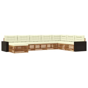 vidaXL Ensemble de canapés d'extérieur 8 Pièces Naturel et Crème