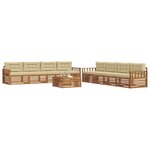 vidaXL Ensemble de canapés d'extérieur 9 pc Naturel et Beige