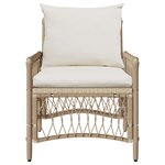 vidaXL Chaise de jardin avec coussin Beige 73 x 61 x 77 cm polyrotin