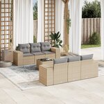 vidaXL Salon de jardin avec coussins 7 Pièces beige résine tressée