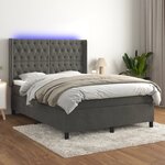 vidaXL Sommier à lattes de lit matelas et LED Gris foncé 140x200 cm