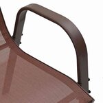 vidaXL Chaises empilables de jardin lot de 2 Marron Tissu textilène