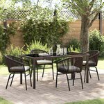 vidaXL Ensemble de salle à manger pour jardin 5 Pièces Marron Poly rotin