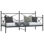 vidaXL Lit de jour sans matelas noir 75x190 cm acier