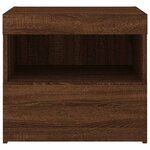 vidaXL Tables de chevet et lumières LED 2 Pièces chêne marron 50x40x45 cm